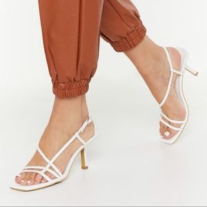 Square Toe Strappy Heels 🤍